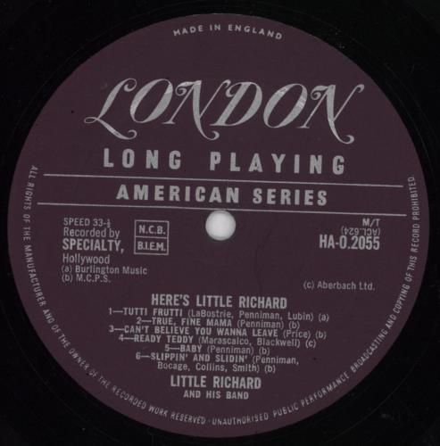 英LP Little Richard Heres Little Richard HAO2055 LONDON /00260 Little Richard – Here's Little Richard – Vinyl (LP, Album
